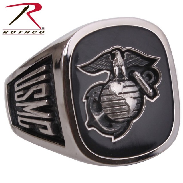 ★カートで割引対象品★ROTHCO ロスコ Black Onyx ミリタリーリング Marines 【846】【T】