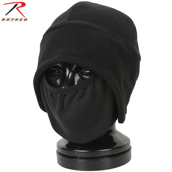 ★カートで割引対象品★ROTHCO ロスコ フリース CAP フェイスガード付 BLACK【T】