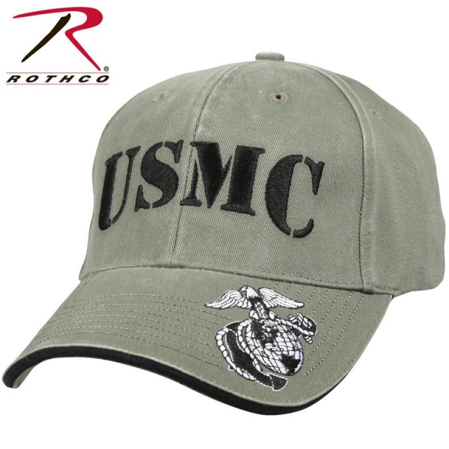 ★カートで割引対象品★ROTHCO ロスコ  Vintage Deluxe Low Profile Cap U.S.M.C. OLIVE 【9738】【T】