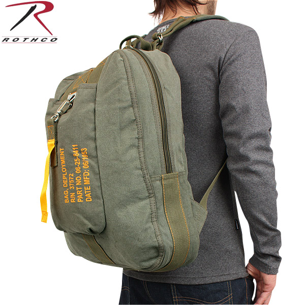 ★カートで割引対象品★ROTHCO ロスコ　フライトリュック ビンテージ加工 オリーブ【T】
