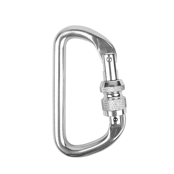 ★カートで割引対象品★【ネコポス便対応】ALUMINUM CARABINER ロック付アルミカラビナー 100【T】