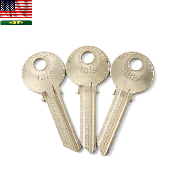 【ネコポス便対応】実物 新品 米軍 BLANK KEY　3本セット (カギ） 米軍放出品【キャンペーン対象外】【T】ミリタリー