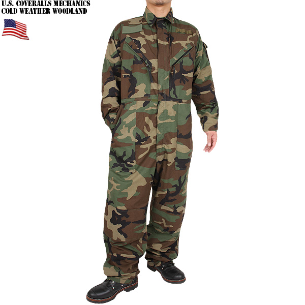 実物 新品 米軍メカニックカバーオール COLD WEATHER ウッドランド迷彩 米軍放出品ミリタリーファッション 軍パン 軍服 迷彩服【キャンペーン対象外】【T】