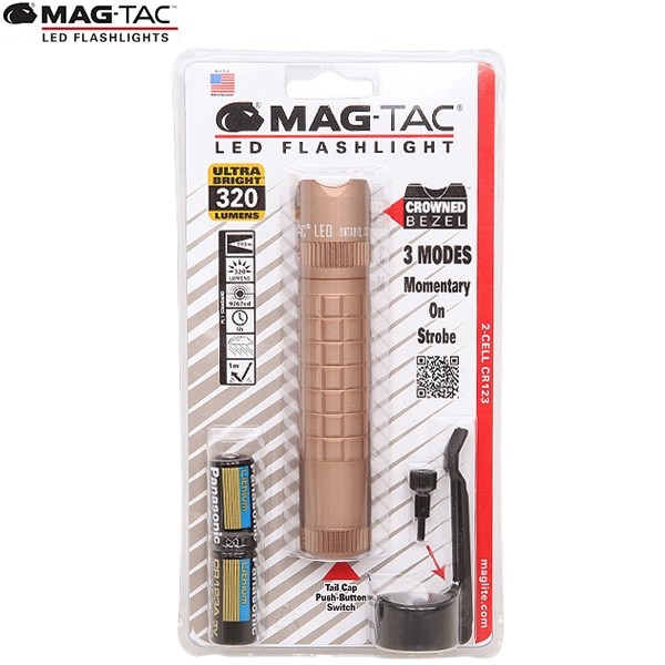 ★カートで割引対象品★MAGLITE マグライト MAG-TAC マグタック 2-CELL CR123 LED クラウンベゼルCOYOTE TAN【T】