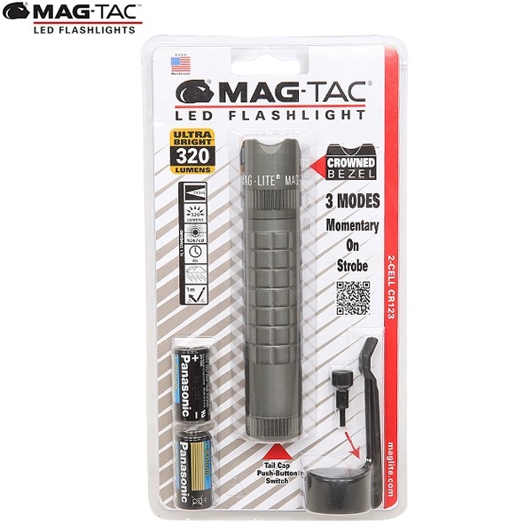 ★カートで割引対象品★MAGLITE マグライト MAG-TAC マグタック 2-CELL CR123 LED クラウンベゼルURBAN GREY【T】