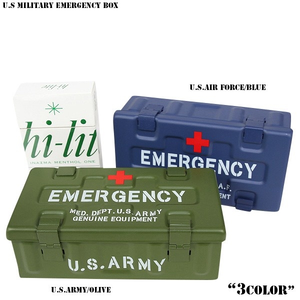 ★カートで割引対象品★新品 U.S MILITARY EMERGENCY ボックス(救急箱) 2色【T】