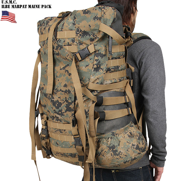 実物 米軍U.S.M.C. ILBE MAIN リュックサック MARPAT USED 米軍放出品【キャンペーン対象外】【T】ミリタリー