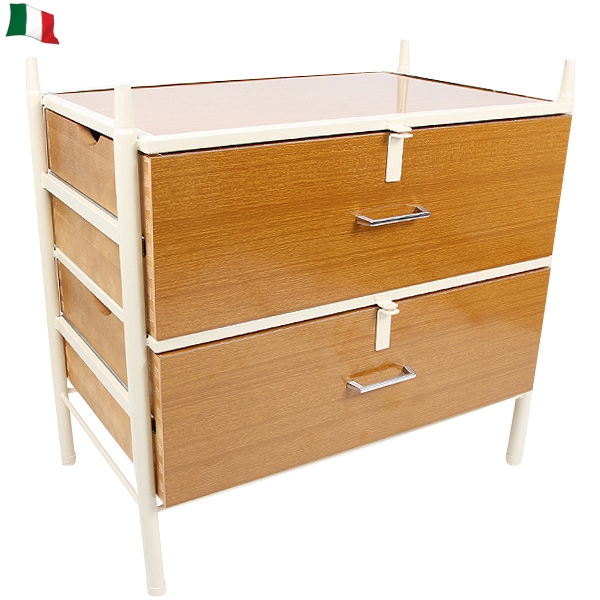 イタリア軍海軍M.M.(MARINA MILITARE)木製キャビネット