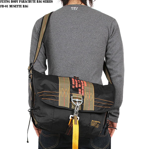 ★カートで割引対象品★FLYING BODY PARACHUTE BAG SERIES 新品 FB-01パラシュート マセットバッグ ブラック【T】