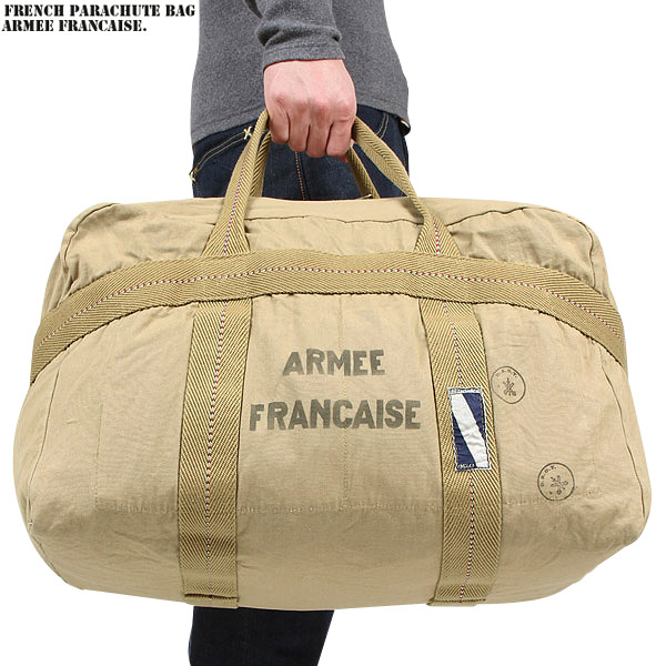 ★カートで割引対象品★新品 フランス軍パラシュートバッグ AMEE FRANCAISE カーキ LARGE【T】