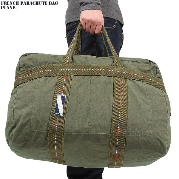 ★カートで割引対象品★新品 フランス軍パラシュートバッグ プレーン オリーブ LARGE【T】