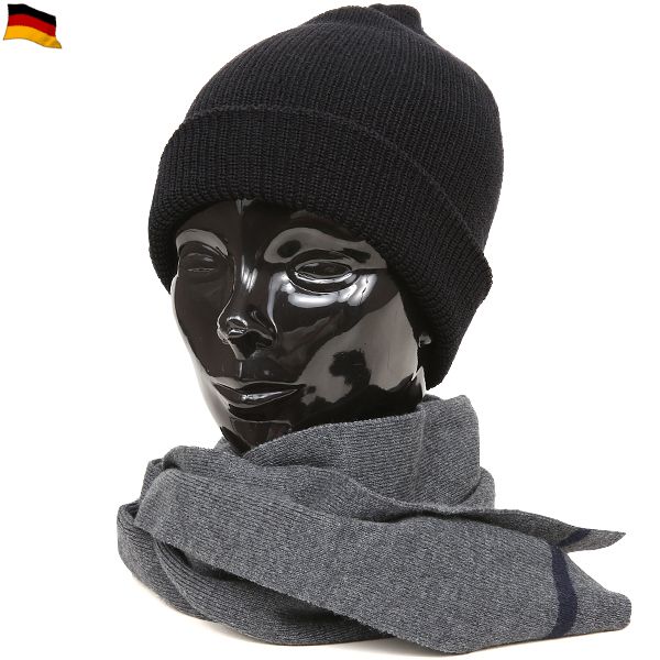 実物 西ドイツ軍ウールマフラー グレー ライン入り【キャンペーン対象外】【I】ミリタリー