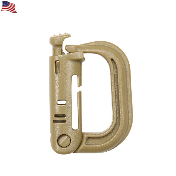 ★カートで割引対象品★【ネコポス便対応】米軍使用タイプ Grimloc Carabiner (カラビナ)　COYOTE【T】