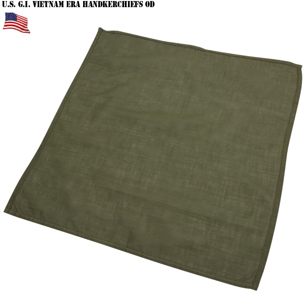 【ネコポス便対応】実物 新品 米軍 NAM戦 OG-107 コットンハンカチ 米軍放出品【キャンペーン対象外】【T】ミリタリー