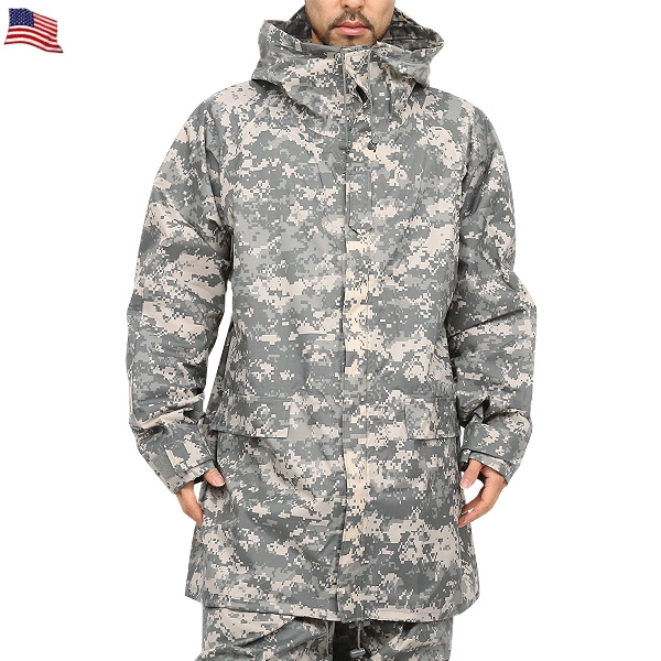 実物 新品 米軍 IMPROVED レインパーカー ACU 米軍放出品ミリタリーファッション 軍服 迷彩服【キャンペーン対象外】【T】