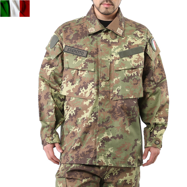 ☆今だけ15%OFF☆実物 新品 イタリア陸軍BDU コンバットジャケット ウッドランドフレック迷彩ミリタリーファッション 軍服【キャンペーン対象外】【T】