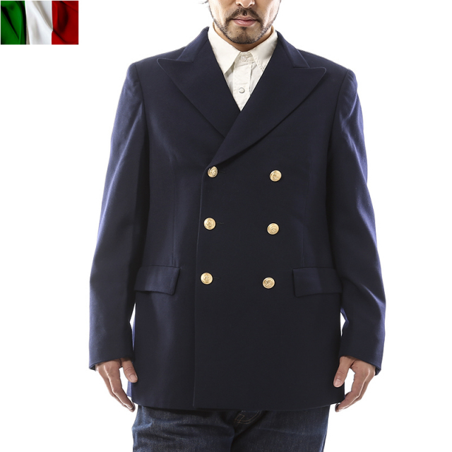 実物 新品 イタリア海軍ギャバジン ダブルブレザーミリタリーファッション 軍服【キャンペーン対象外】【T】