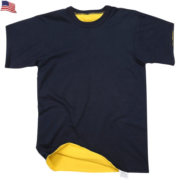 実物 新品 米軍リバーシブル T-shirt NAVY/YELLOW 米軍放出品ミリタリーファッション 軍服【キャンペーン対象外】【T】