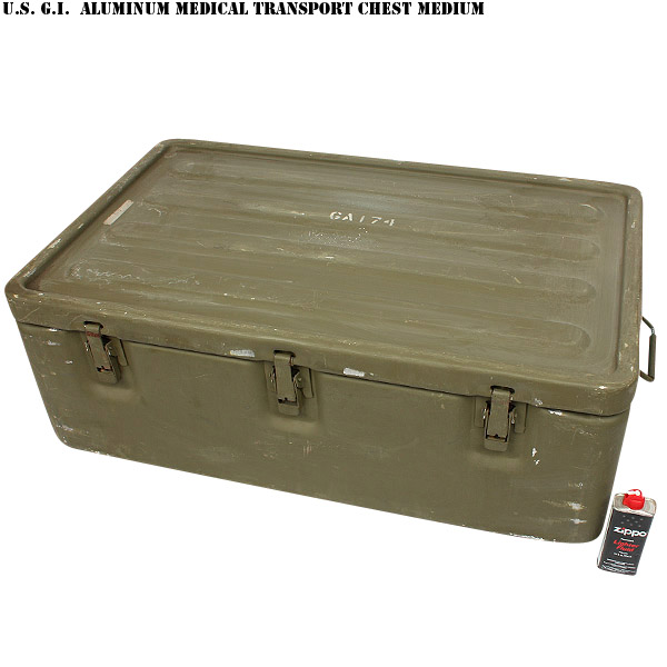 実物 米軍ALUMINUM MEDICAL TRANSPORT チェスト Medium 米軍放出品 家具 コンテナ【キャンペーン対象外】【T】ミリタリー