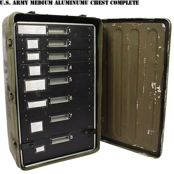 実物 米軍ARMY MEDIUM ALUMINUM チェスト COMPLETE 米軍放出品 家具【キャンペーン対象外】【T】ミリタリー