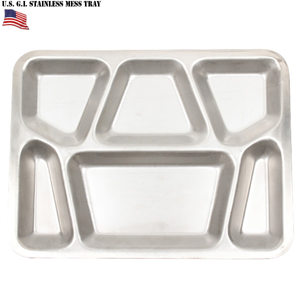 実物 新品 米軍G.I. STAINLESS STEEL MESS TRAY 米軍放出品 トレイ【キャンペーン対象外】【T】ミリタリー