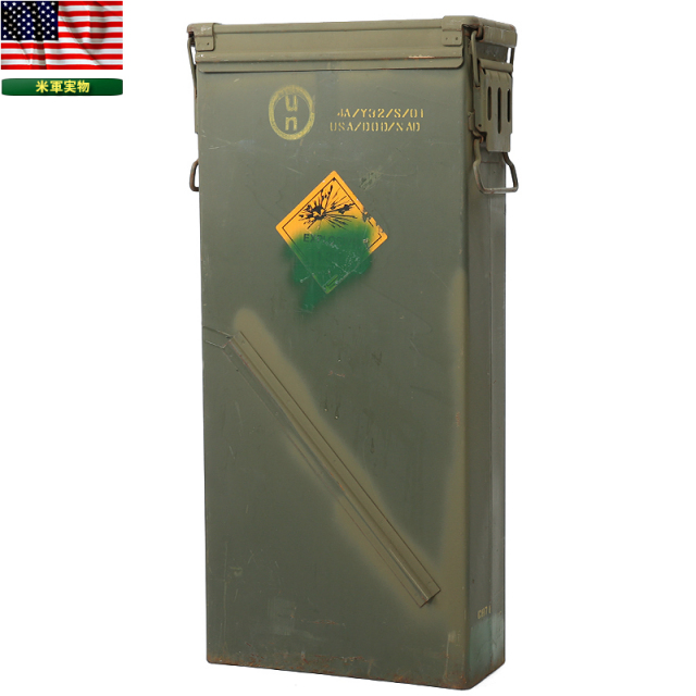 実物 米軍 81mm ILLUM M853A1 AMMO CAN 米軍放出品 アンモボックス 弾薬箱【キャンペーン対象外】【T】ミリタリー
