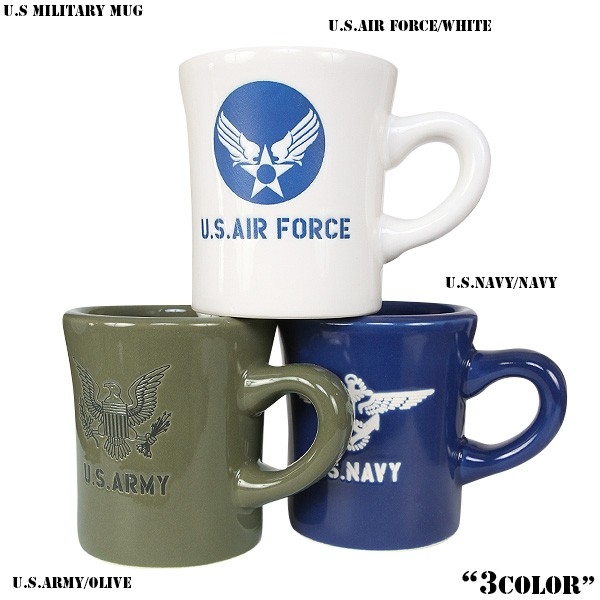 ★カートで割引対象品★新品 U.S MILITARY マグカップ3色【T】