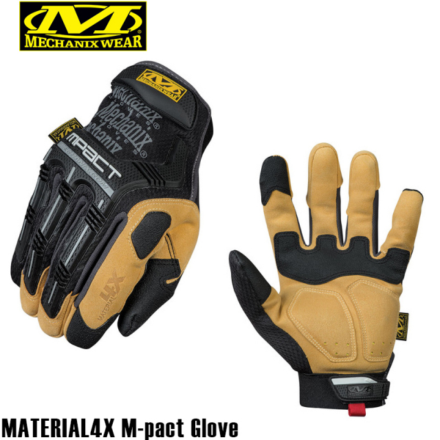 ★カートで割引対象品★【即日出荷対応】【ネコポス便対応】Mechanix Wear メカニックス ウェア MATERIAL4X M-pact Glove 手袋【T】