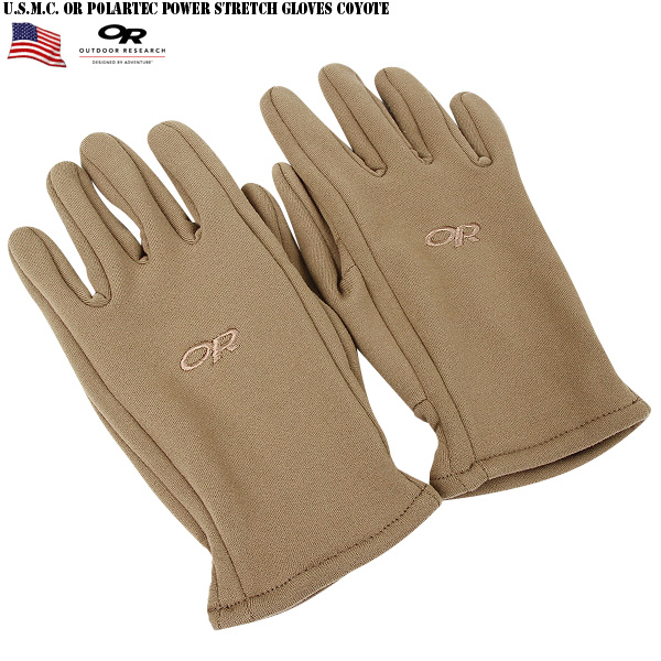 ★カートで割引対象品★新品 米海兵隊 U.S.M.C. OR Polartec Power Stretch GLOVES Coyote【T】
