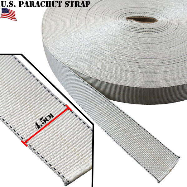 実物 新品 米軍パラシュートストラップ ホワイト 50m巻き 米軍放出品 ロープ【キャンペーン対象外】【T】ミリタリー