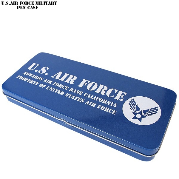★カートで割引対象品★新品 U.S.AIR FORCE ミリタリー ブリキ ペンケース BLUE【T】