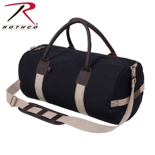 ★カートで割引対象品★ROTHCO ロスコ 19 キャンバス＆レザージムバッグ BLACK【2621】【T】