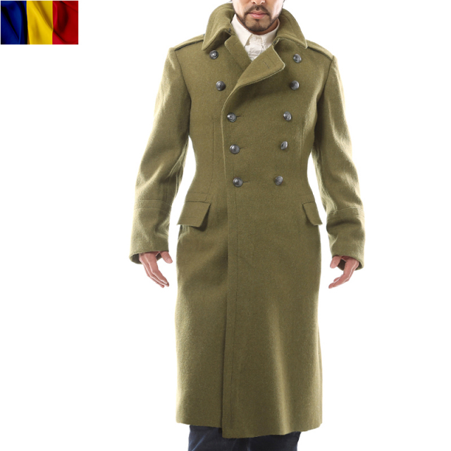☆今だけ15%OFF☆実物 新品 ルーマニア軍ウールロングコートミリタリーファッション 軍服【キャンペーン対象外】【T】