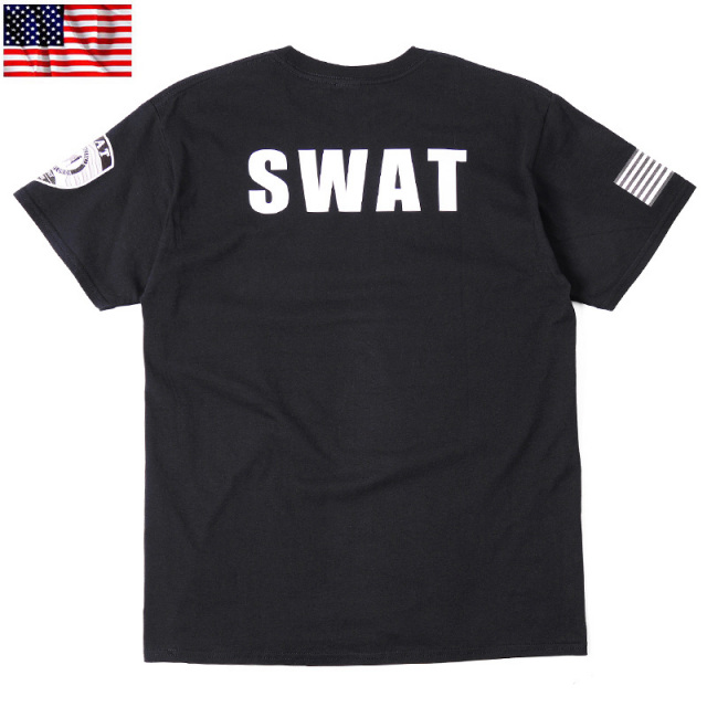 ★カートで割引対象品★【メーカー取次】 新品 SWAT(警察特殊部隊)　ロゴ・ワッペン プリント Tシャツ【T】