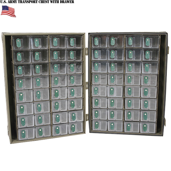実物 新品 米軍トランスポートチェストwith 64ドロワー 米軍放出品 家具【キャンペーン対象外】【T】ミリタリー