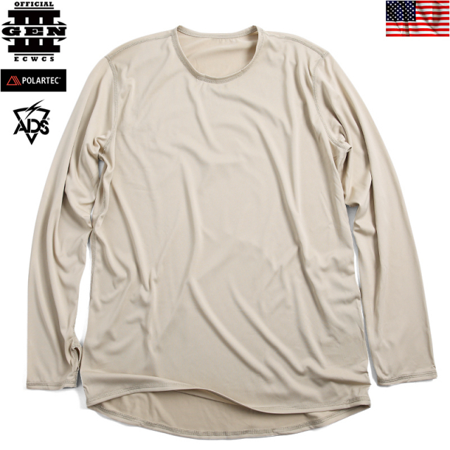 実物 新品 米軍 GEN3 LEVEL1 アンダーシャツ SAND 米軍放出品ミリタリーファッション 軍服【キャンペーン対象外】【I】