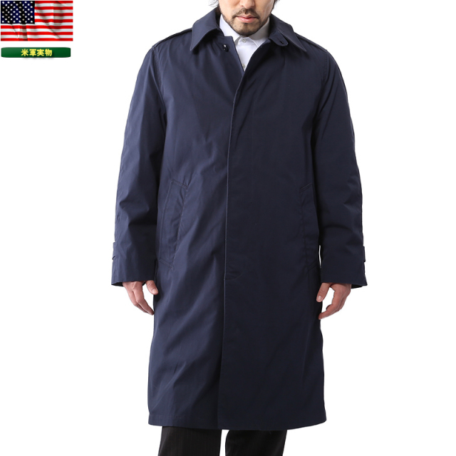 実物 米軍U.S.AIR FORCE ステンカラーコート ネイビー 米軍放出品ミリタリーファッション 軍服【キャンペーン対象外】【T】