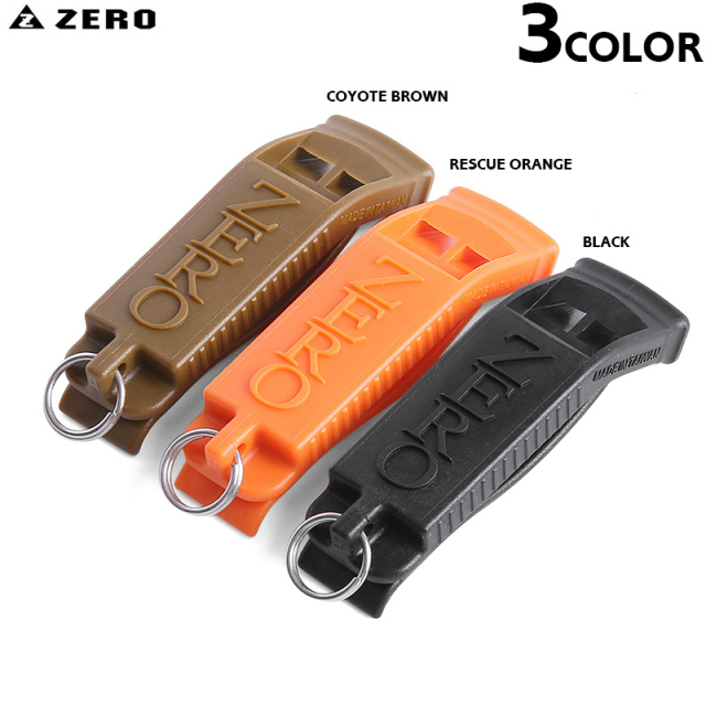 ★カートで割引対象品★【ネコポス便対応】ZERO ゼロ ZW-070 ミリタリー ホイッスル 3色【T】