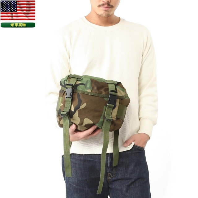 実物 新品 米軍 FIELD WAIST/BUTT PACK ウッドランド迷彩 米軍放出品【キャンペーン対象外】【T】ミリタリー