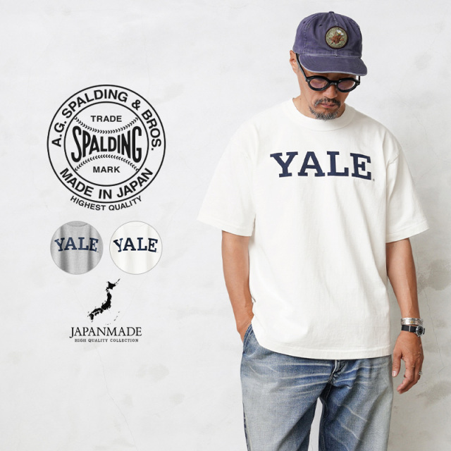 【即日出荷対応】A.G.SPALDING＆BROS エージースポルディング&ブロス SPL-AGS-221113 S/S ヘビーウェイト YALE クルーネックTシャツ 日本製【キャンペーン対象外】【T】