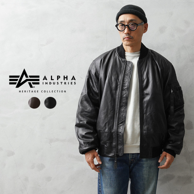 ALPHA アルファ HERITAGE COLLECTION MJL55500C1 LEATHER MA-1 FLIGHT JACKET レザー フライトジャケット【7975950001】【キャンペーン対象外】【T】