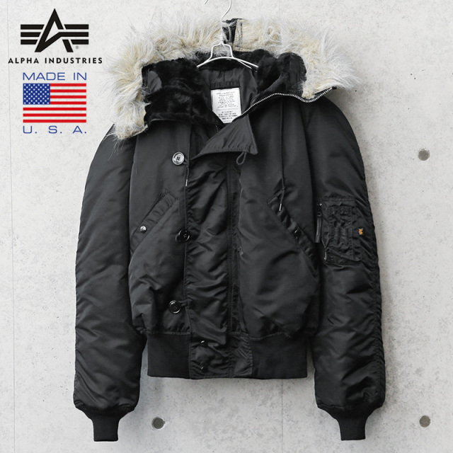 ALPHA アルファ MADE IN USA N-2B フライトジャケット BLACK【キャンペーン対象外】 ミリタリージャケット アルファインダストリーズ【T】