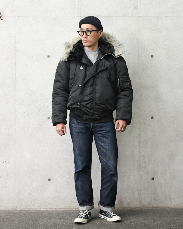 ALPHA アルファ MADE IN USA N-2B フライトジャケット BLACK 