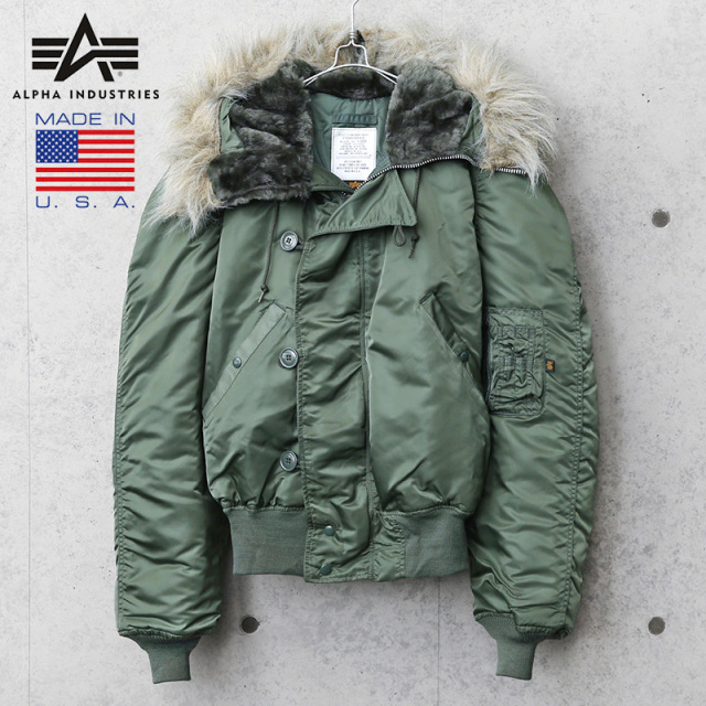 ALPHA アルファ MADE IN USA N-2B フライトジャケット SAGE【キャンペーン対象外】 ミリタリージャケット アルファインダストリーズ【T】