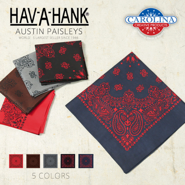 ★カートで割引対象品★【即日出荷対応】【ネコポス便対応】HAV-A-HANK ハバハンク AUSTIN PAISLEYS BANDANNA オースティン・ペイズリー バンダナ【T】
