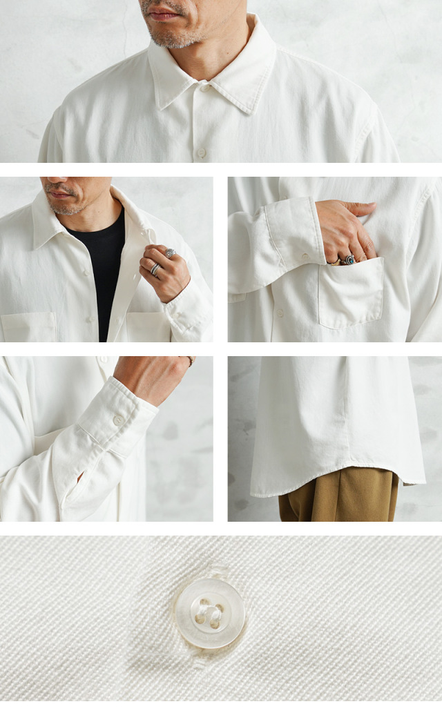 AUTHEN オーセン AUT-122SN SILKNIZED TWILL REGULAR SHIRT