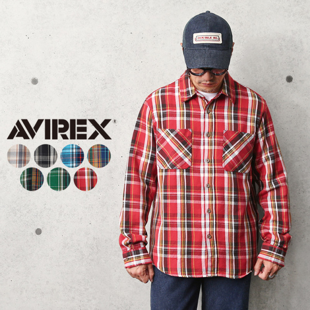 ☆大幅割引中☆AVIREX アビレックス 6115129 デイリーウェア コットン チェック フランネルシャツ【キャンペーン対象外】【T】