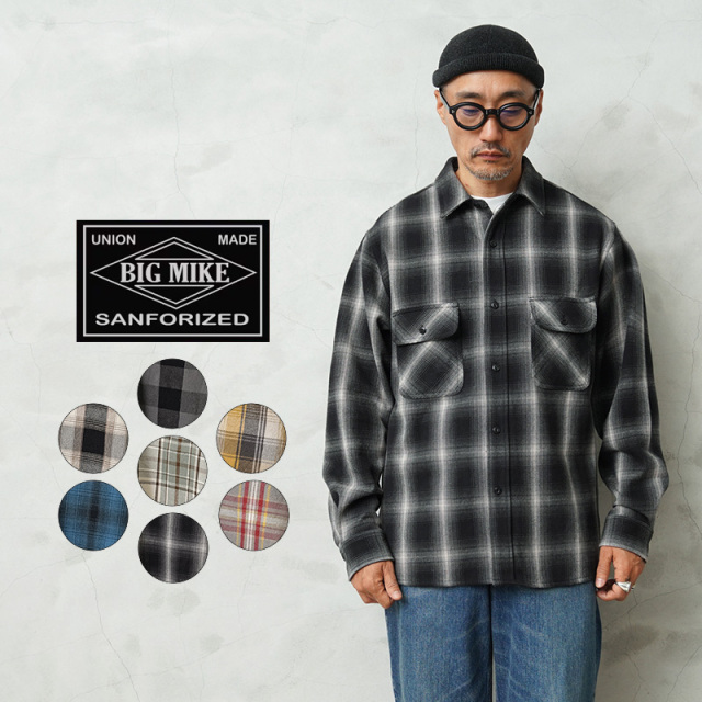 【即日出荷対応】BIG MIKE ビッグマイク Heavy Flannel Shirts ヘビーフランネル L/S シャツ【キャンペーン対象外】【T】