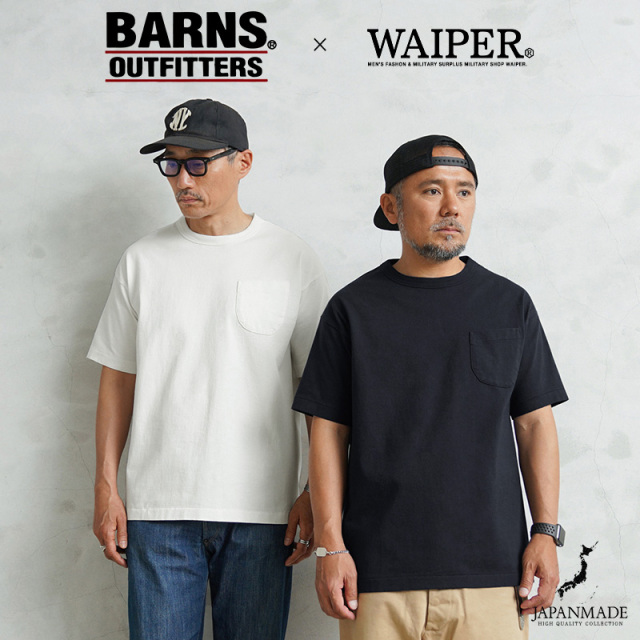 WAIPER×BARNS OUTFITTERS BR-26197W 1-PACK ”GOAT” S/S ポケットTシャツ MADE IN JAPAN【キャンペーン対象外】【T】