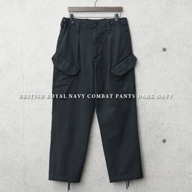 ★割引中15％OFF★実物 イギリス軍 ROYAL NAVY COMBAT カーゴパンツ スラントポケット DARK NAVY染め【キャンペーン対象外】 ミリタリーパンツ 軍パン【T】